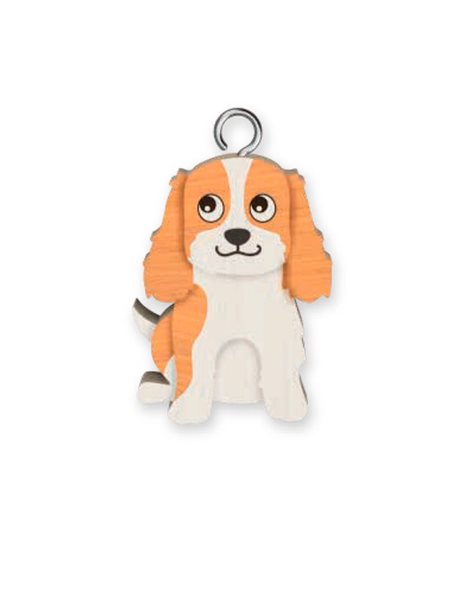 WOODEN KEYRING KING CHARLES