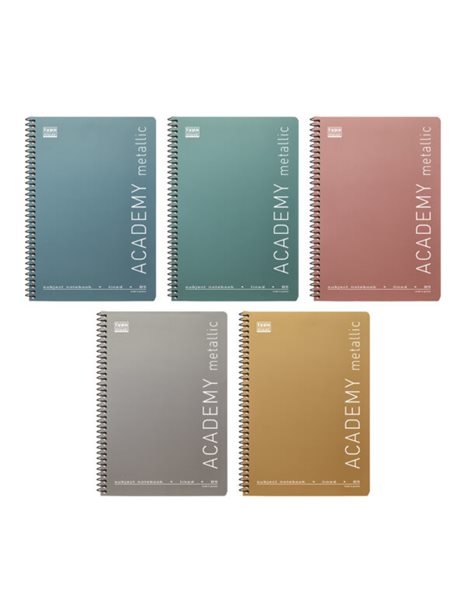 ACADEMY METALLICS SPIRAL NOTEBOOK B5 4SUBJECT