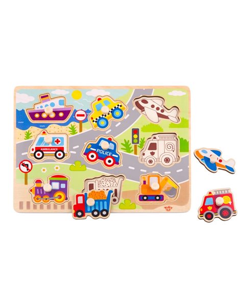 WOODEN WEDGE PUZZLE VEHICLES