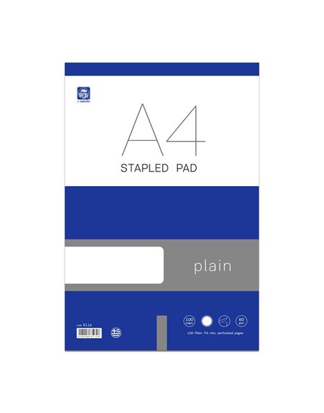 ΜΠΛΟΚ STAPLED PAD ΛΕΥΚΟ A4 ΠΕΡΦΟΡΕ 50φ (611Α)