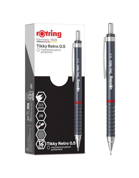 MECHANICAL PENCIL ROTRING TIKKY RETRO GREY 0.5