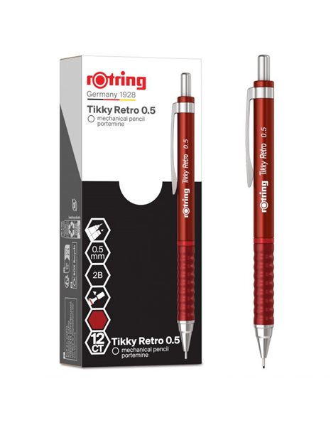 ΜΗΧΑΝΙΚΟ ΜΟΛΥΒΙ ROTRING TIKKY RETRO RED 0.5