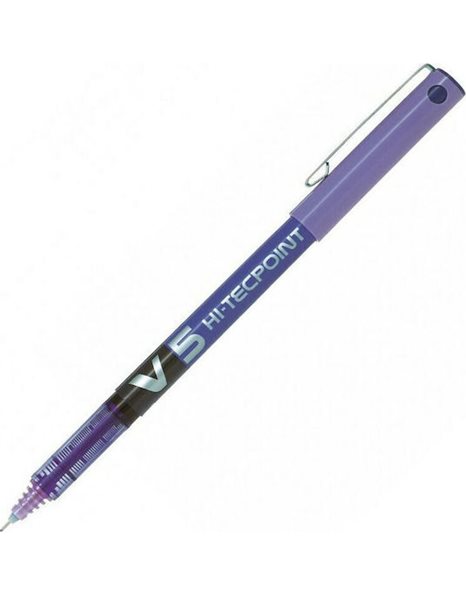 PILOT V5 HI-TECHPOINT LIQUID INK ROLLERBALL PEN 0.5 VIOLET
