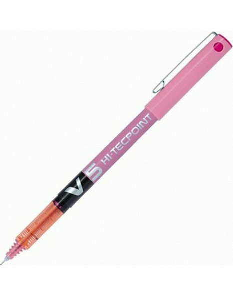 PILOT V5 HI-TECHPOINT LIQUID INK ROLLERBALL PEN 0.5 PINK