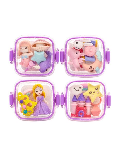FANCY ERASERS IN LUNCHBOX: PRINCESS