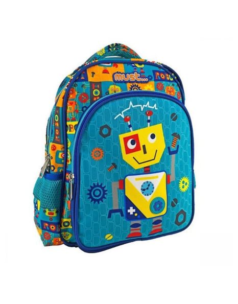 MUST KINDERGARTEN BACKPACK 27x10x31 2 CASES ROBOT