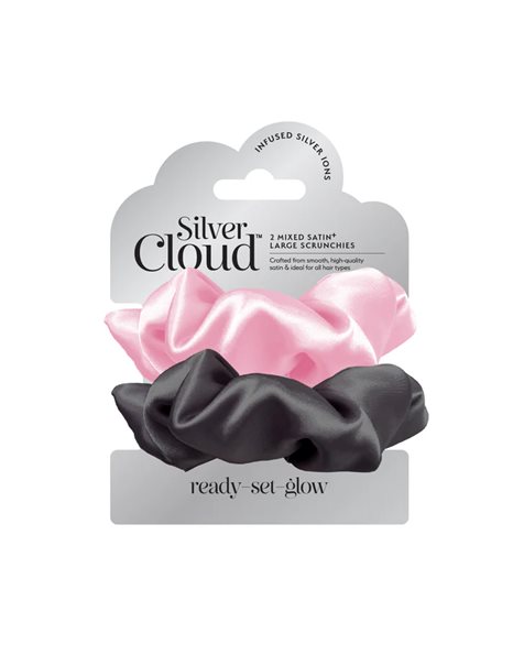 LARGE SCRUNCHIE 2PACK - BLACK & PINK