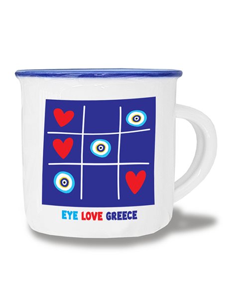 ESPRESSO CUP GREECE - BLUE TIC TAC TOE