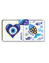 WOODEN CORK COASTER - HEART GREECE 1 (SET 4pcs)