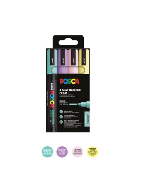 ΜΑΡΚΑΔΟΡΟΙ UNI POSCA PC-5M MEDIUM ΣΕΤ 4 SOFT