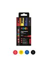 ΜΑΡΚΑΔΟΡΟΙ UNI POSCA PC-5M MEDIUM ΣΕΤ 4 BASIC