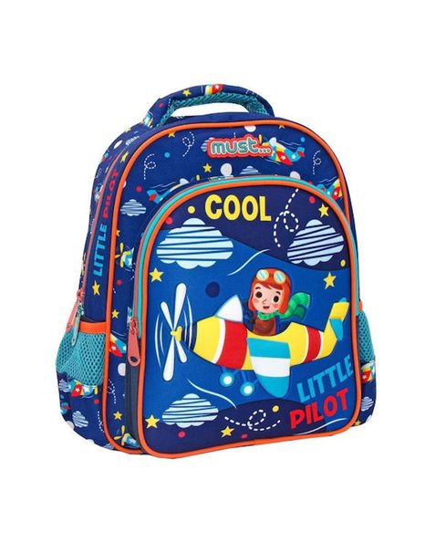 MUST KINDERGARTEN BACKPACK 27x10x31 2 CASES 3D SOFT LITTLE PILOT