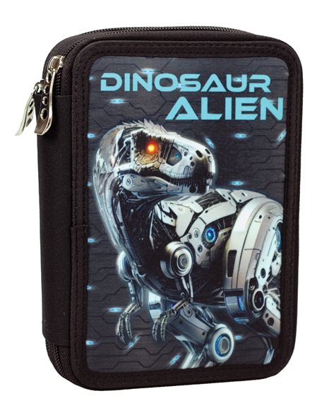 BMU DOUBLE DECK PENCIL CASE DINOSAUR ALIEN