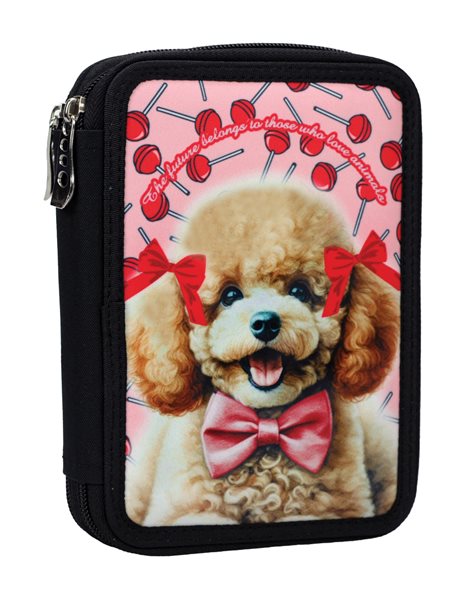 BMU DOUBLE DECK PENCIL CASE LOVE POODLE