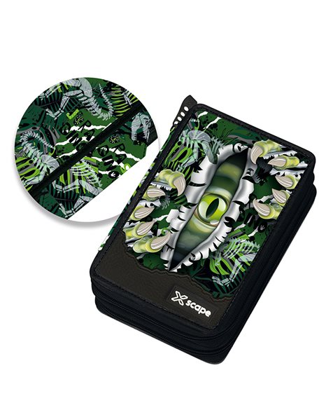 FILLED PENCIL CASE DINOSAUR XSCAPE