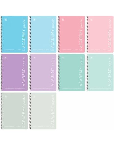 ΤΕΤΡΑΔΙΟ ΣΠΙΡΑΛ ACADEMY PASTEL Β5 4 ΘΕΜΑΤΩΝ (4554-35)