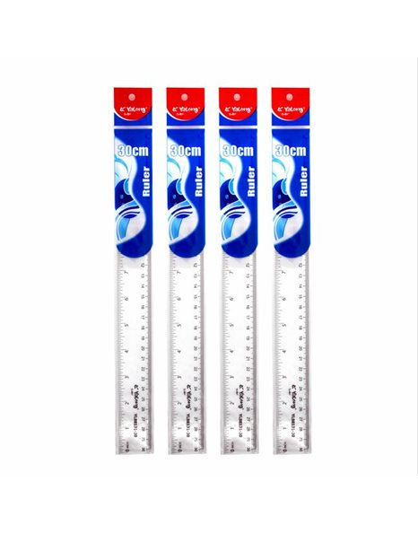 YALONG TRANSPARENT RULER 30CM