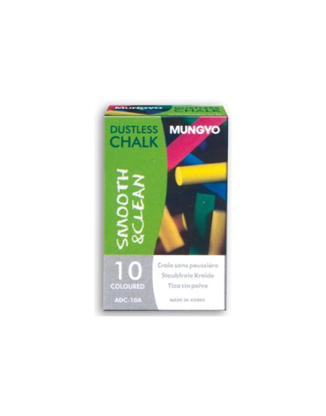 MUNGYO DUSTLESS CHALK COLOURED 10pcs