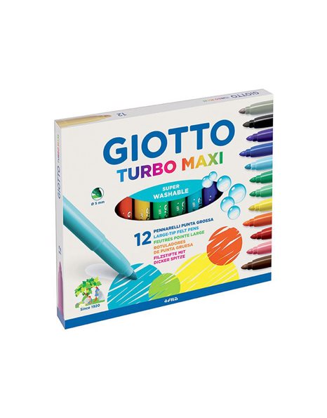 GIOTTO TURBO MAXI LARGE-TIP FELT PENS 12pcs