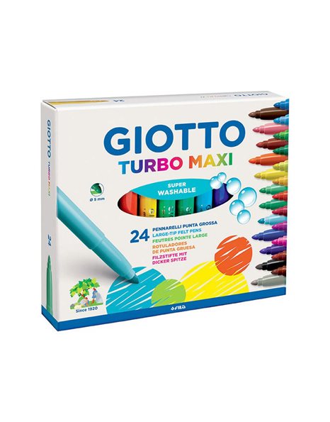 GIOTTO TURBO MAXI LARGE-TIP FELT PENS 24pcs