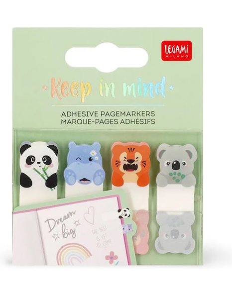 LEGAMI ADHESIVE PAGEMARKERS KEEP IN MIND - CUTE ANIMALS
