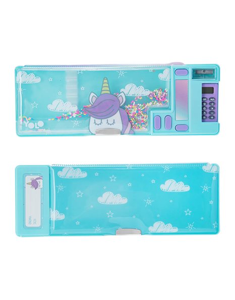 YOLO RETRO PENCIL CASE UNICORN WITH CLOUDS