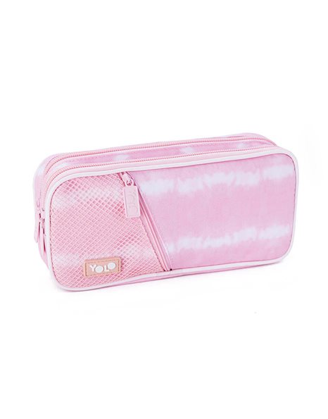 YOLO PENCIL CASE 3 CASES TIE DYE PINK