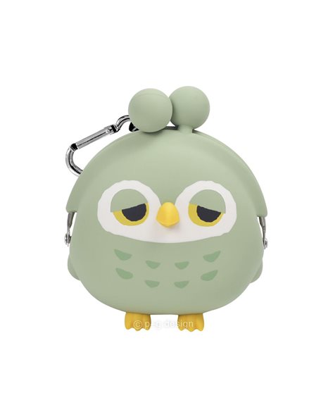 SILICONE PURSE GREEN OWL