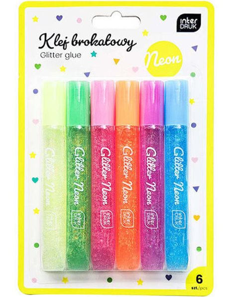 ΚΟΛΛΑ INTERDRUK 356796 GLITTER NEON 6x10,5ml