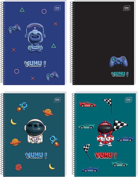 ΤΕΤΡΑΔΙΟ ΣΠΙΡΑΛ INTERDRUK YUHU BOYS 17x25/1Θ 60σ