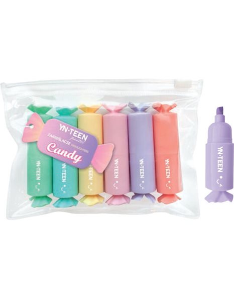 ΜΑΡΚΑΔΟΡΟΙ ΥΠΟΓΡΑΜΜΙΣΗΣ INTERDRUK CANDY PASTEL SET 6τεμ.