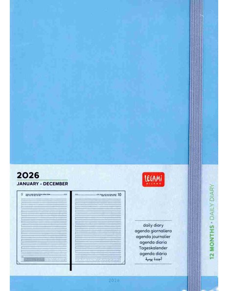 LEGAMI LARGE DAILY DIARY 2026 12 MONTHS - RETRO BLUE