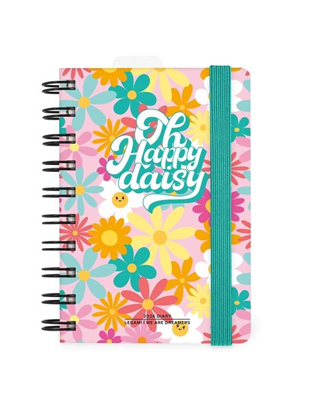 LEGAMI SMALL DAILY SPIRAL BOUND DIARY 2026 12 MONTHS - DAISY