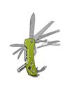 MUNKEES LED MULTITOOL KNIFE GREEN