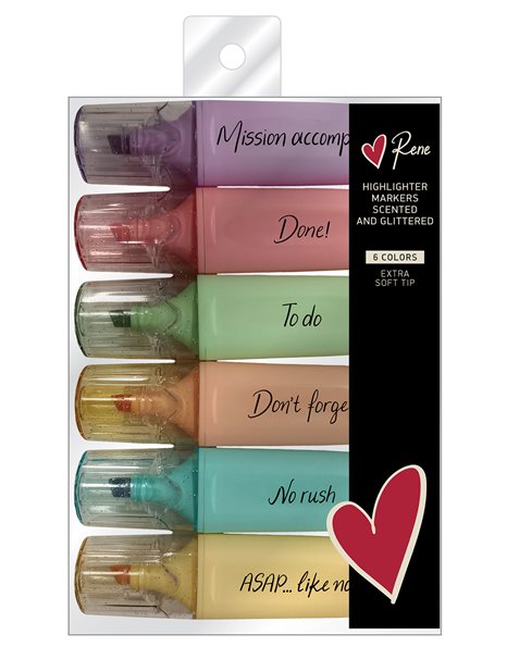 SCENTED HIGHLIGHTERS RENE 5 6pcs