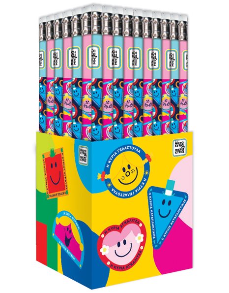PENCIL WITH ERASER - MR. MEN - LITTLE MISS (6 DESIGNS)