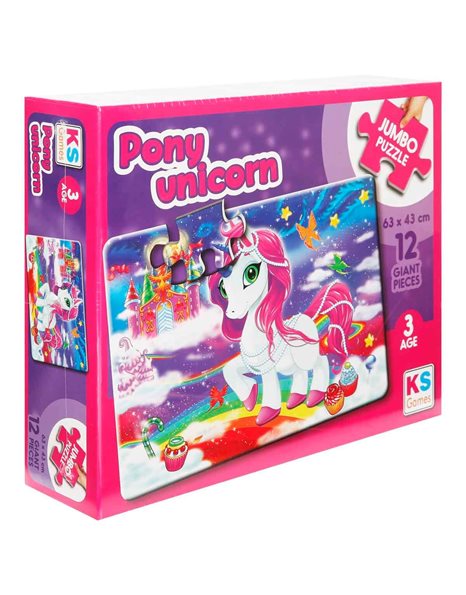 KS JUMBO PUZZLE PONY UNICORN 12pcs